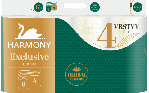 Toaletní papír Harmony Exclusive 8ks 4-vrstvý Herbal